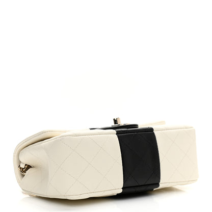 Chanel Lambskin Quilted Mini Rectangular Flap White Black 4 of 12