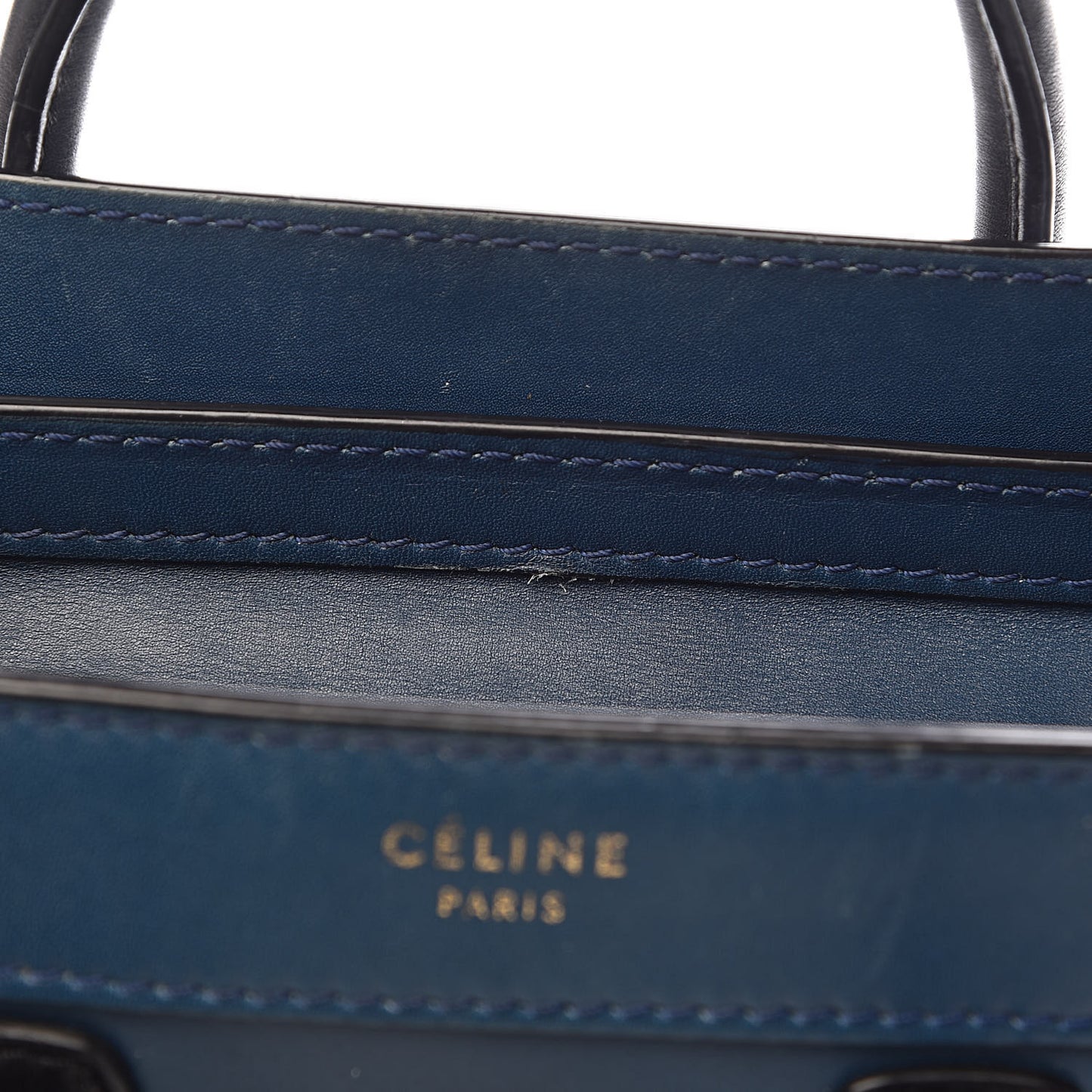 Smooth Calfskin Nano Luggage Ocean Blue