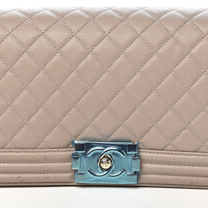 Chanel Caviar Quilted Medium Boy Flap Dark Beige 11 of 12