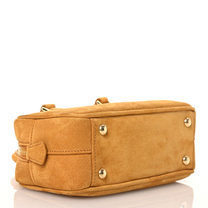 Miu Miu Suede Padded Regular Arcadie Top Handle Bag Whiskey 4 of 17