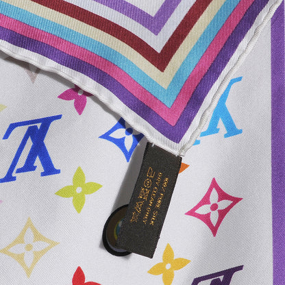 Louis Vuitton Silk Multicolor Eye Love Scarf White 7 of 7