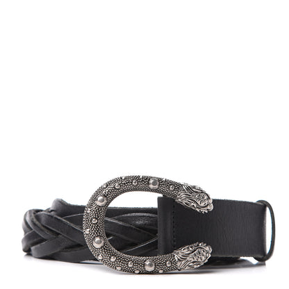 Gucci Calfskin Dionysus Braided Belt 95 38 Black 1 of 4
