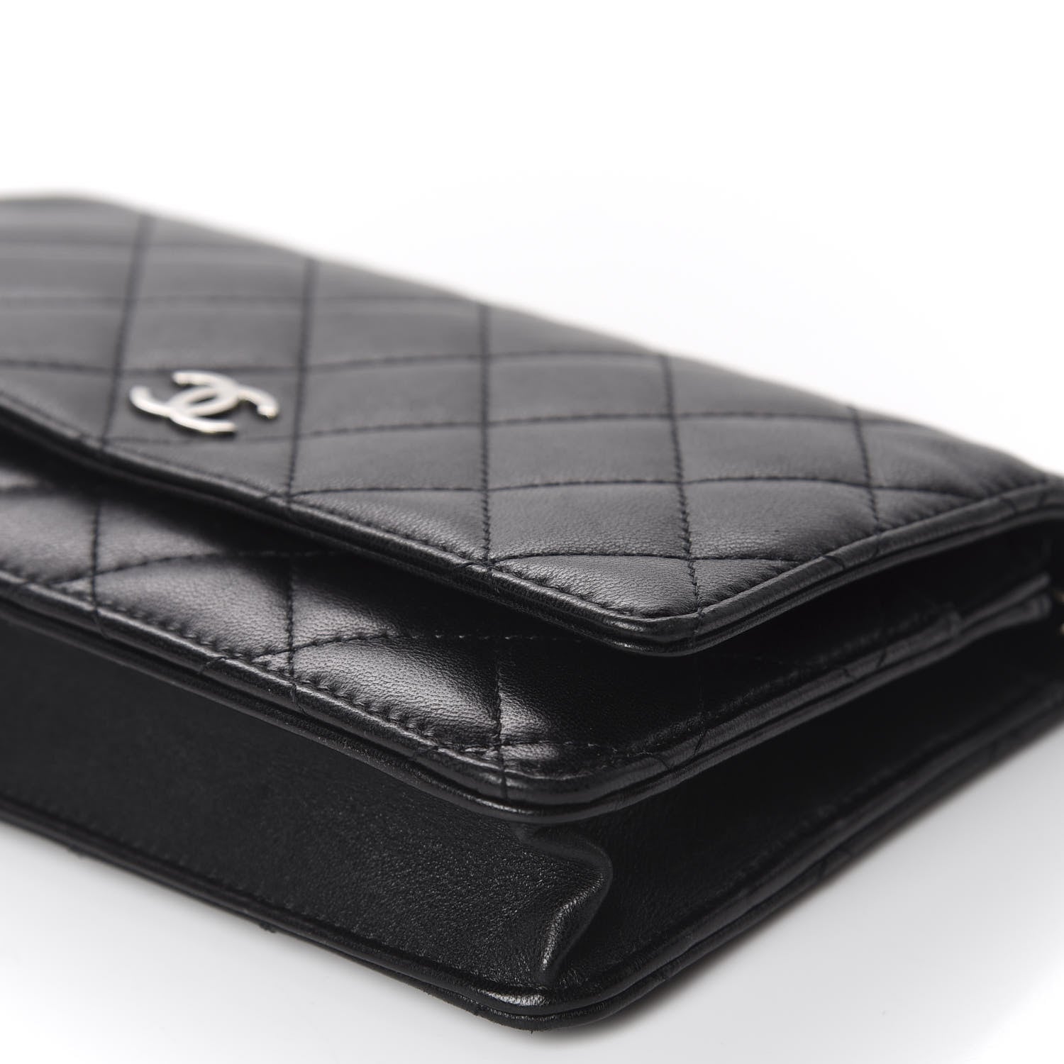Chanel Lambskin Quilted Wallet On Chain WOC Black 6 of 11