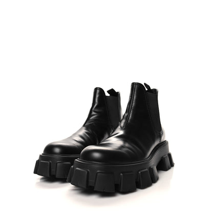 Prada Spazzolato Rois Mens Monolith Chelsea 55mm Ankle Boots 9 Black 3 of 9
