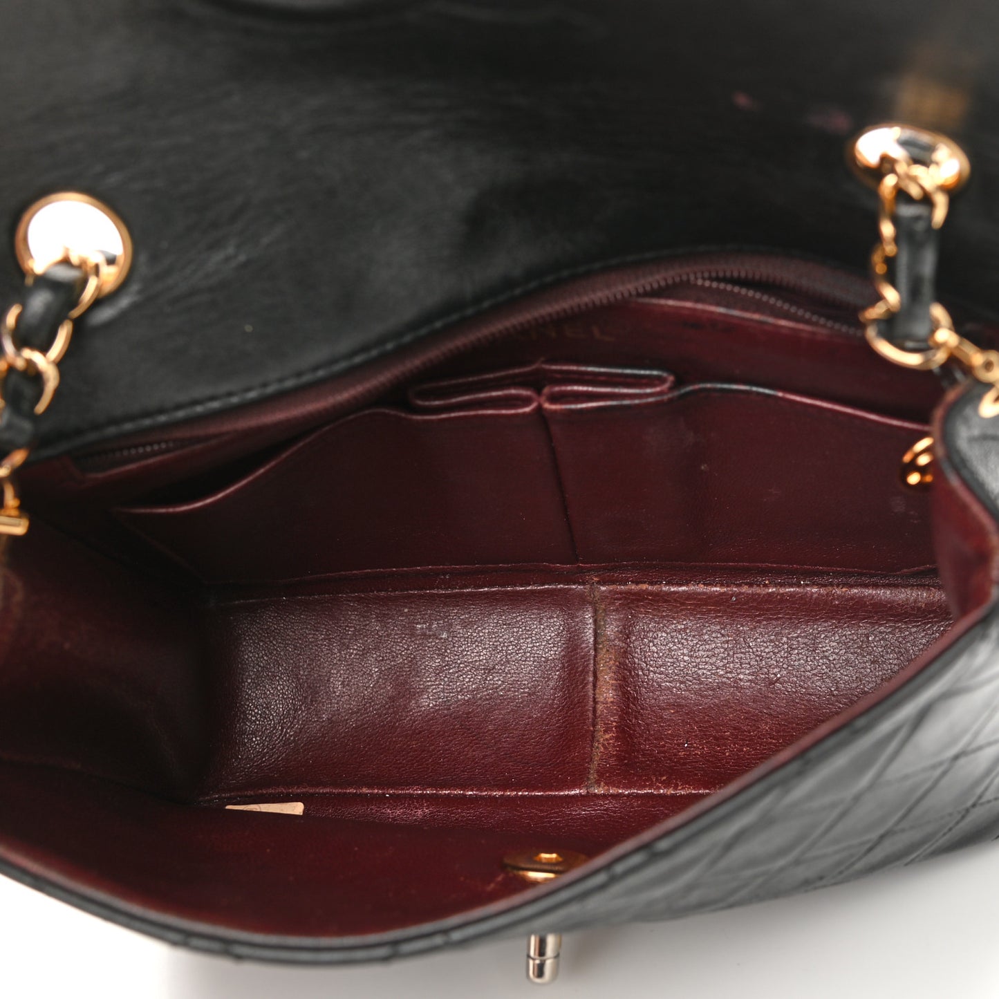 Lambskin Quilted Small Single Flap Black
