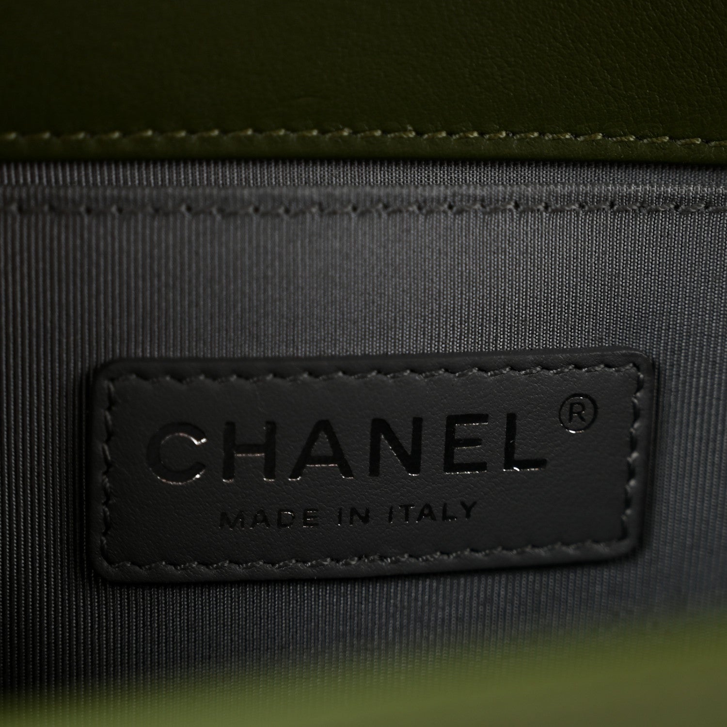 Chanel Calfskin Chevron Quilted Medium Boy Flap Dark Green 6 of 11