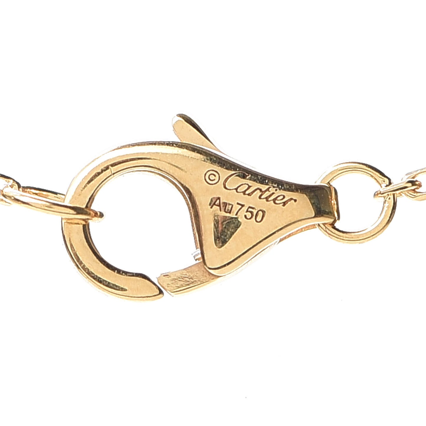 18K Yellow Gold Diamond Mother of Pearl XS Amulette de Cartier Pendant Necklace
