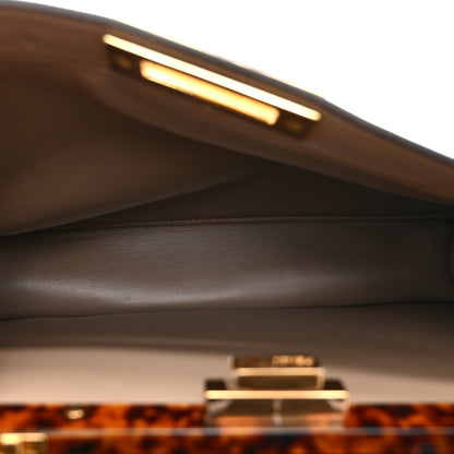 Fendi Vitello Seta Shiny Nappa Plexiglass Medium Peekaboo I SEE U Satchel Tortora 7 of 13