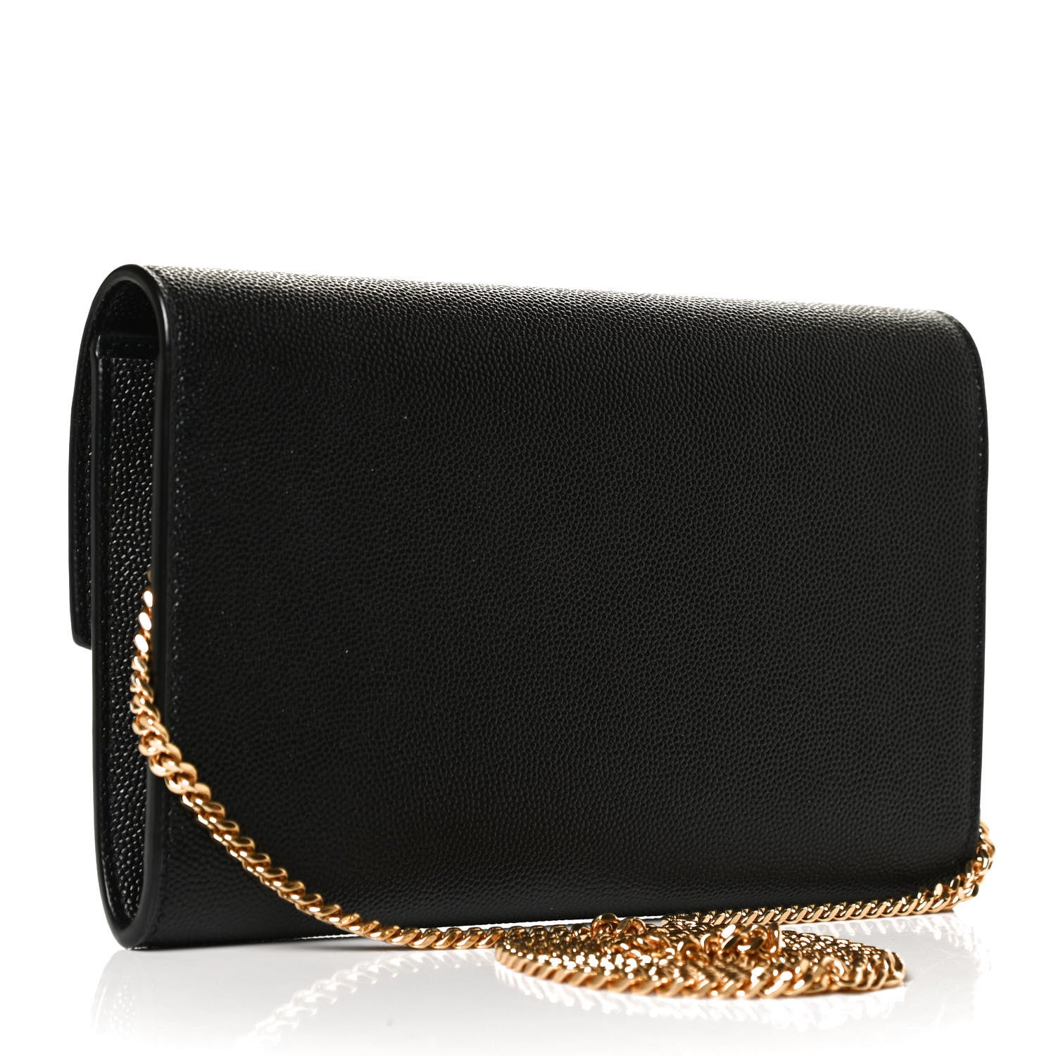 Saint Laurent Grain De Poudre Uptown Chain Wallet Black 3 of 12