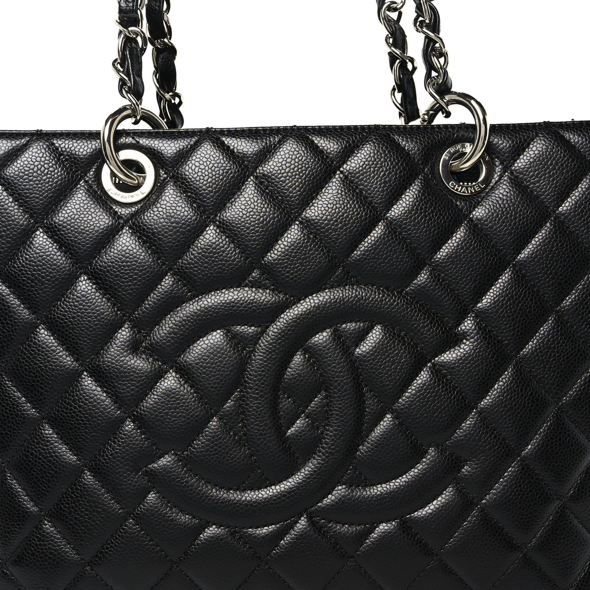 Caviar Quilted Grand Shopping Tote GST Black