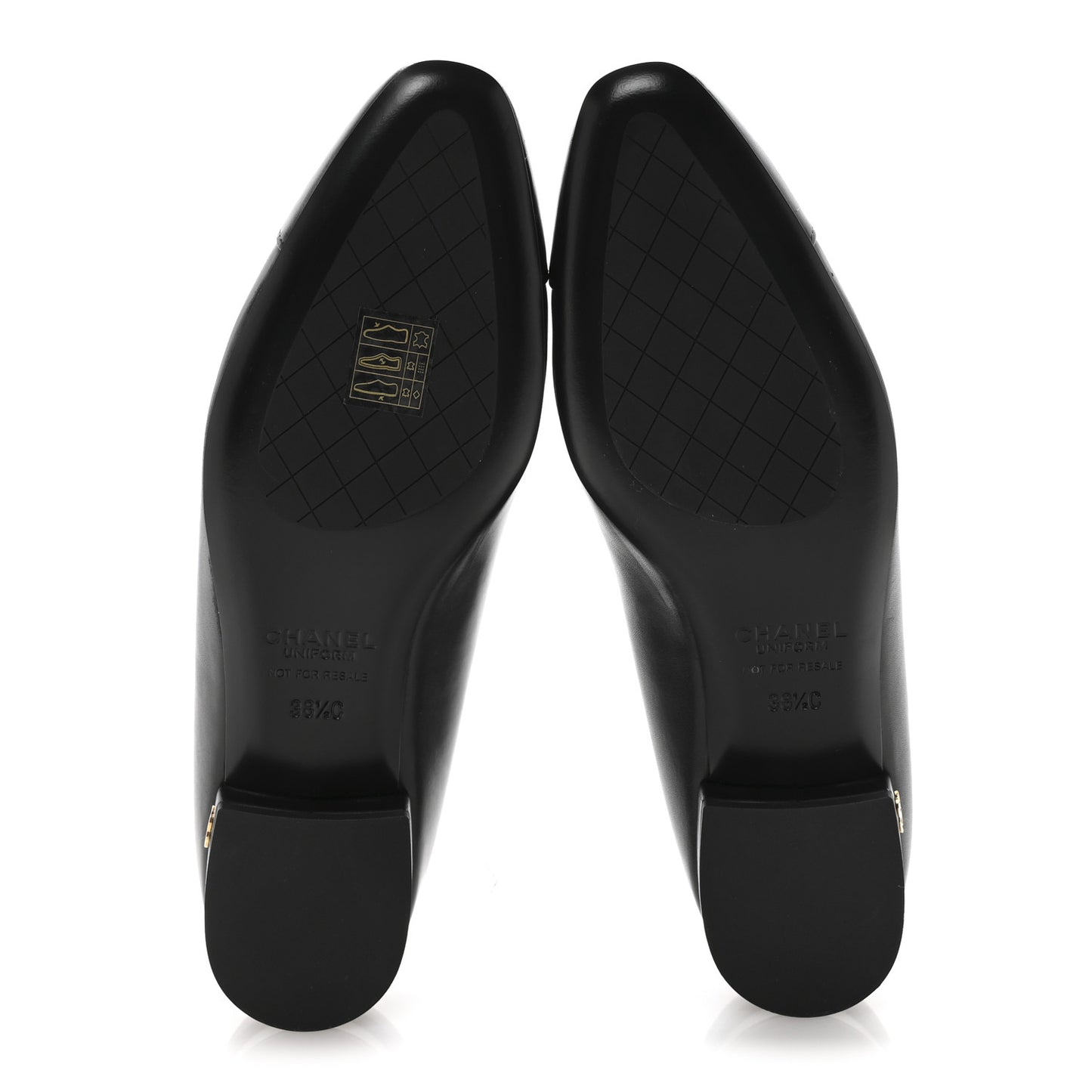 Lambskin Cap Toe Ballerina Flats 38.5 Black