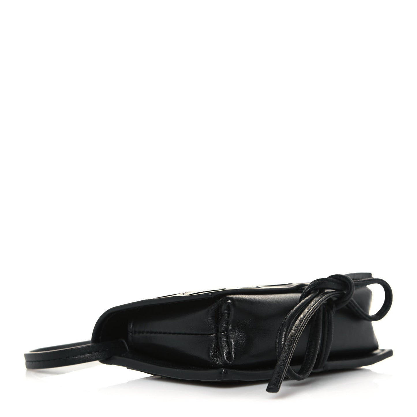 Nappa Intrecciato Crossbody Coin Pouch Black