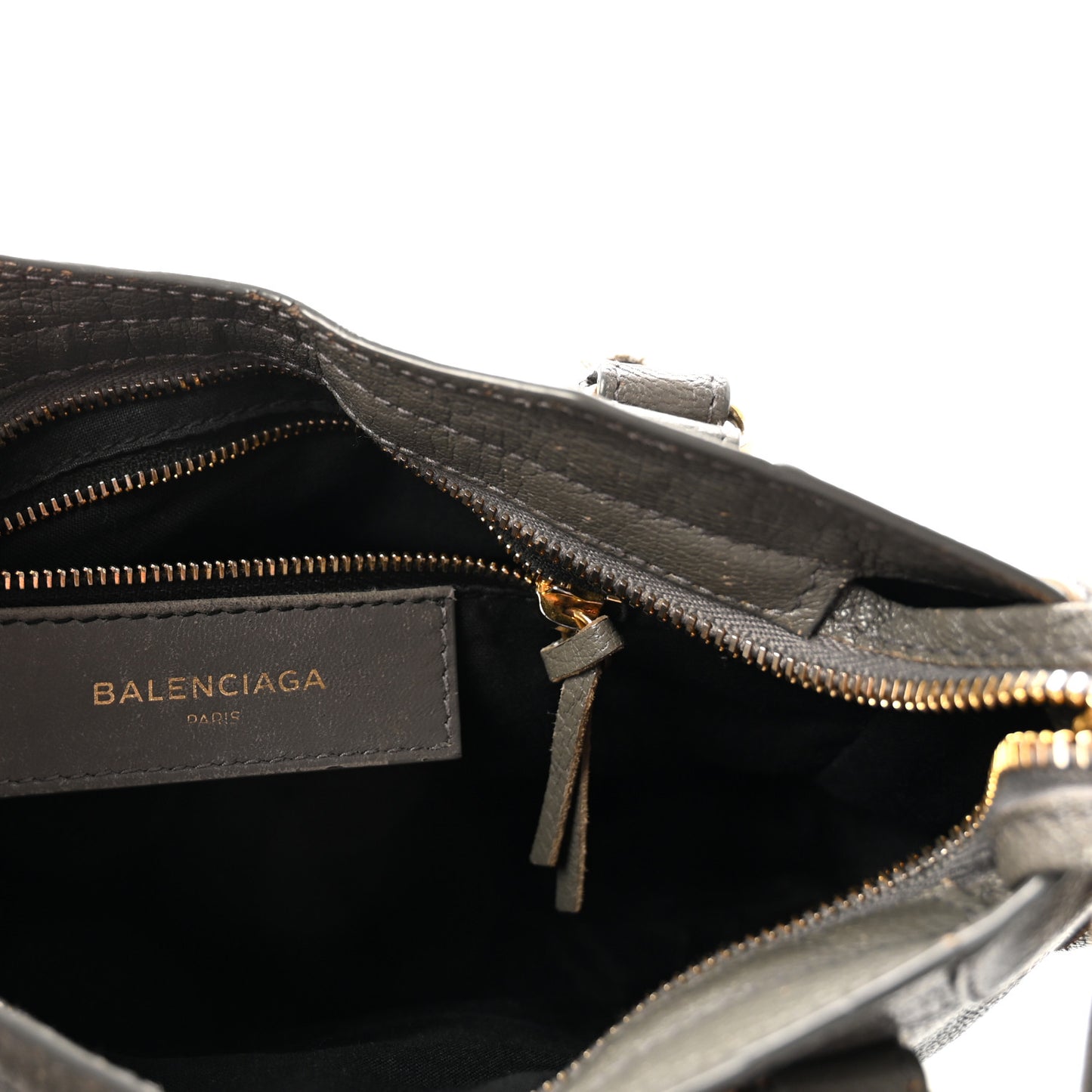 Chevre Gold Metallic Edge Hardware Mini City Gris Acier
