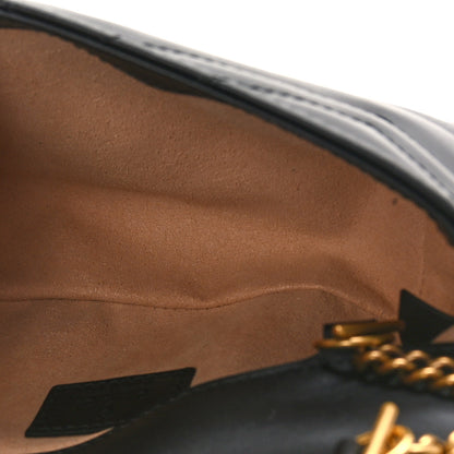 Gucci Calfskin Matelasse Super Mini GG Marmont Shoulder Bag Black 5 of 8