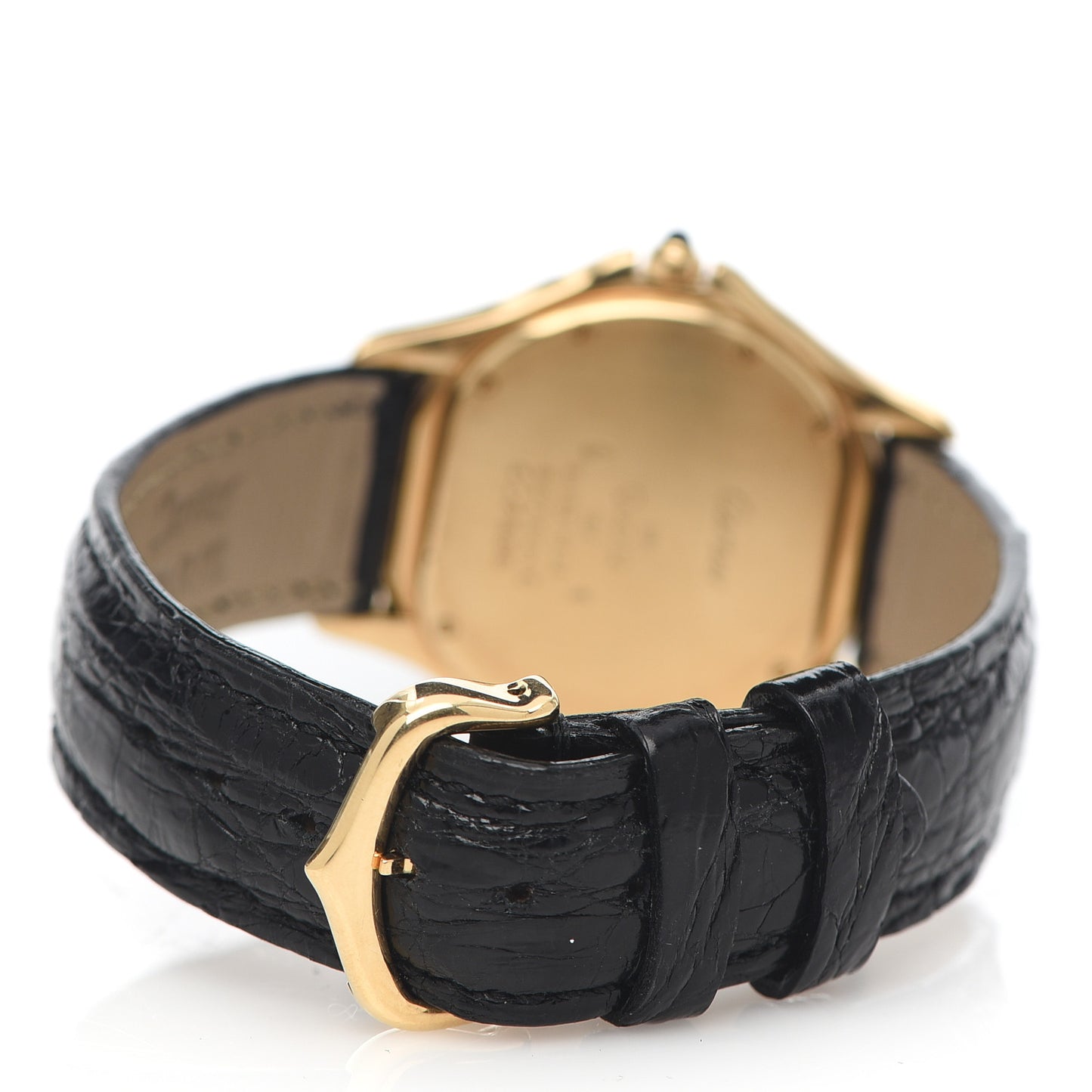 18K Yellow Gold Alligator 33mm Cougar Quartz Watch