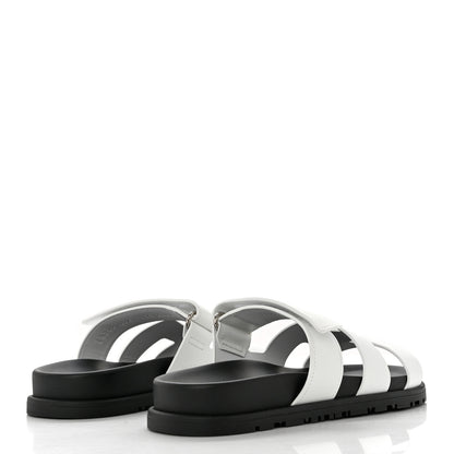 Hermes Calfskin Womens Chypre Sandals 35.5 White 4 of 8