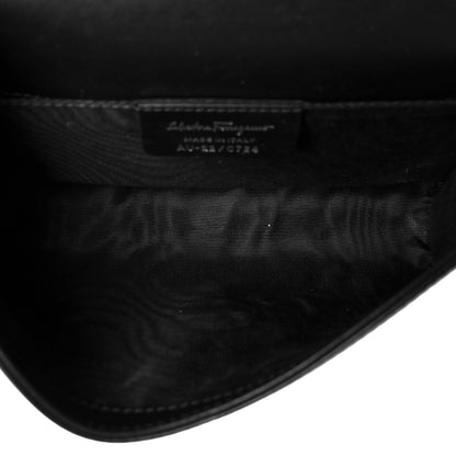 Salvatore Ferragamo Patent Calfskin Vara Bow Chain Flap Crossbody Black 4 of 8