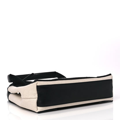 Balenciaga Cotton Canvas Calfskin Navy Cabas XS Natural Black 4 of 18