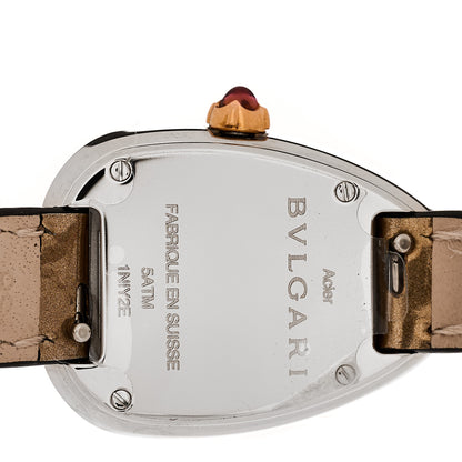 Bulgari Stainless Steel 18K Rose Gold Patent Diamond Bezel Mother of Pearl 20mm Serpenti Double Wrap Quartz Watch 4 of 7
