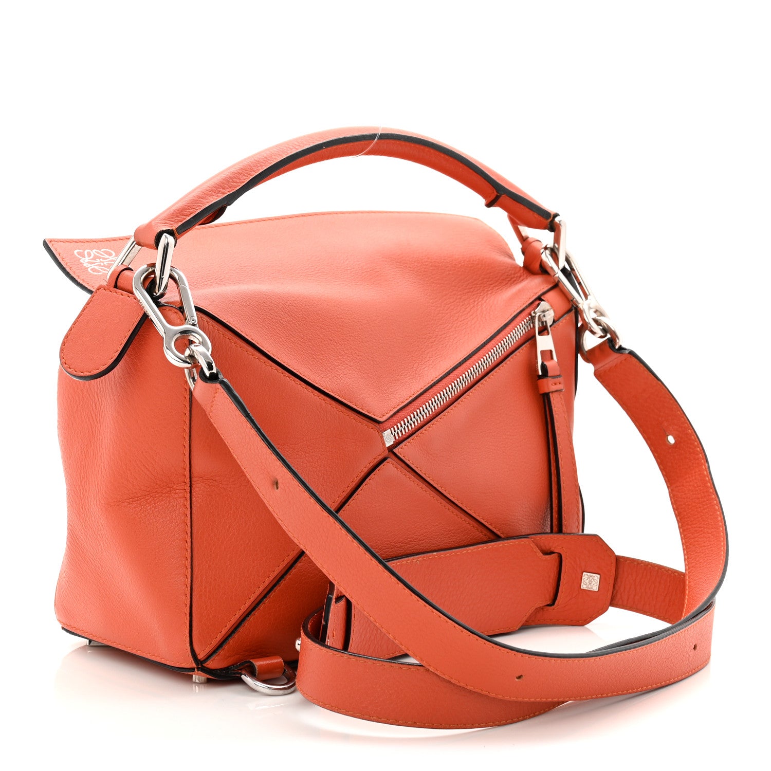 Loewe Grained Calfskin Small Puzzle Bag Orange 3 of 11