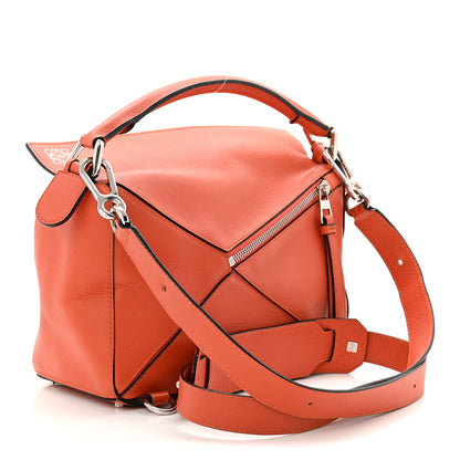 Loewe Grained Calfskin Small Puzzle Bag Orange 3 of 11