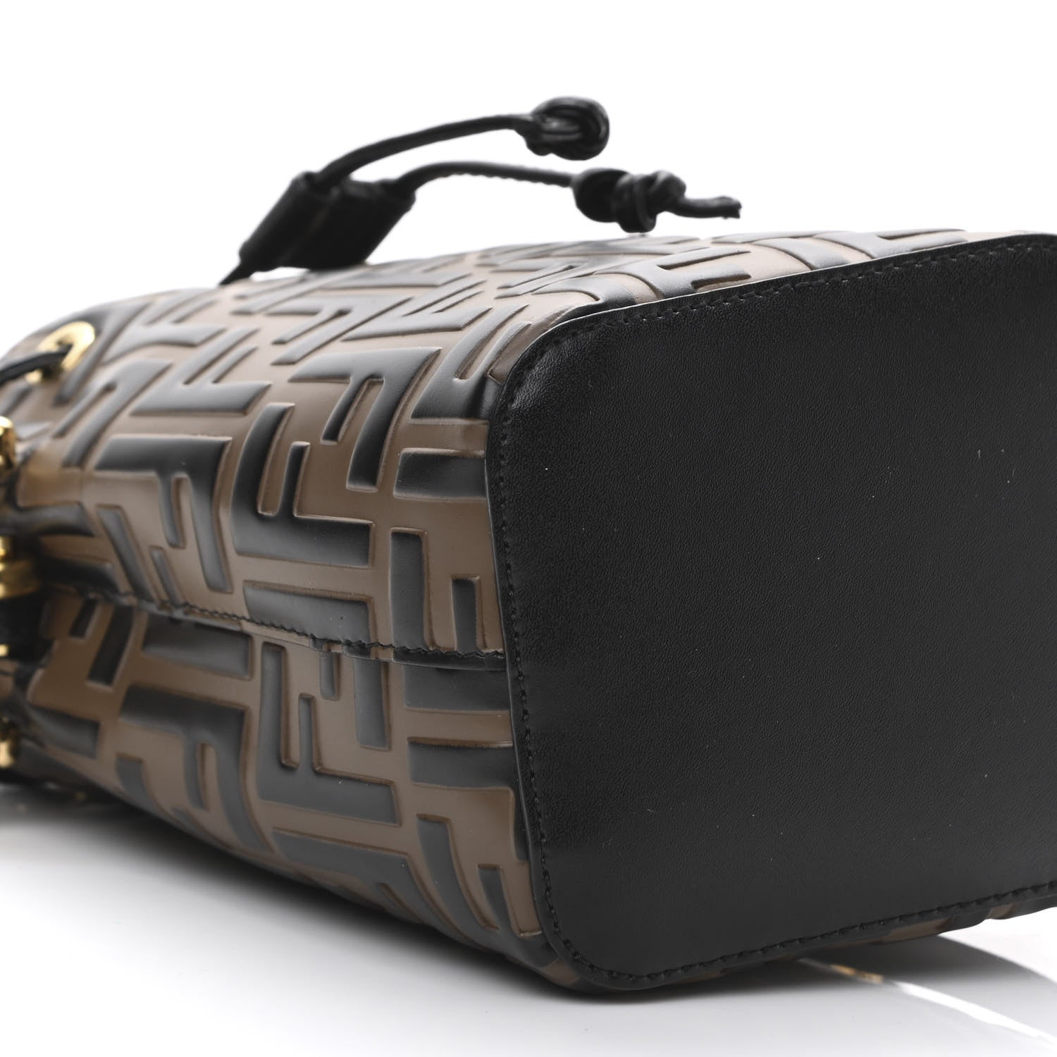 Fendi Vitello Liberty F is Fendi Bi-Color FF 1974 Embossed Mini Mon Tresor Bucket Bag Maya Black 11 of 13