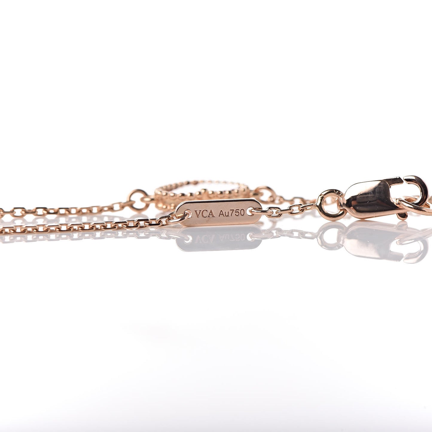 18K Rose Gold Carnelian Sweet Alhambra Heart Bracelet