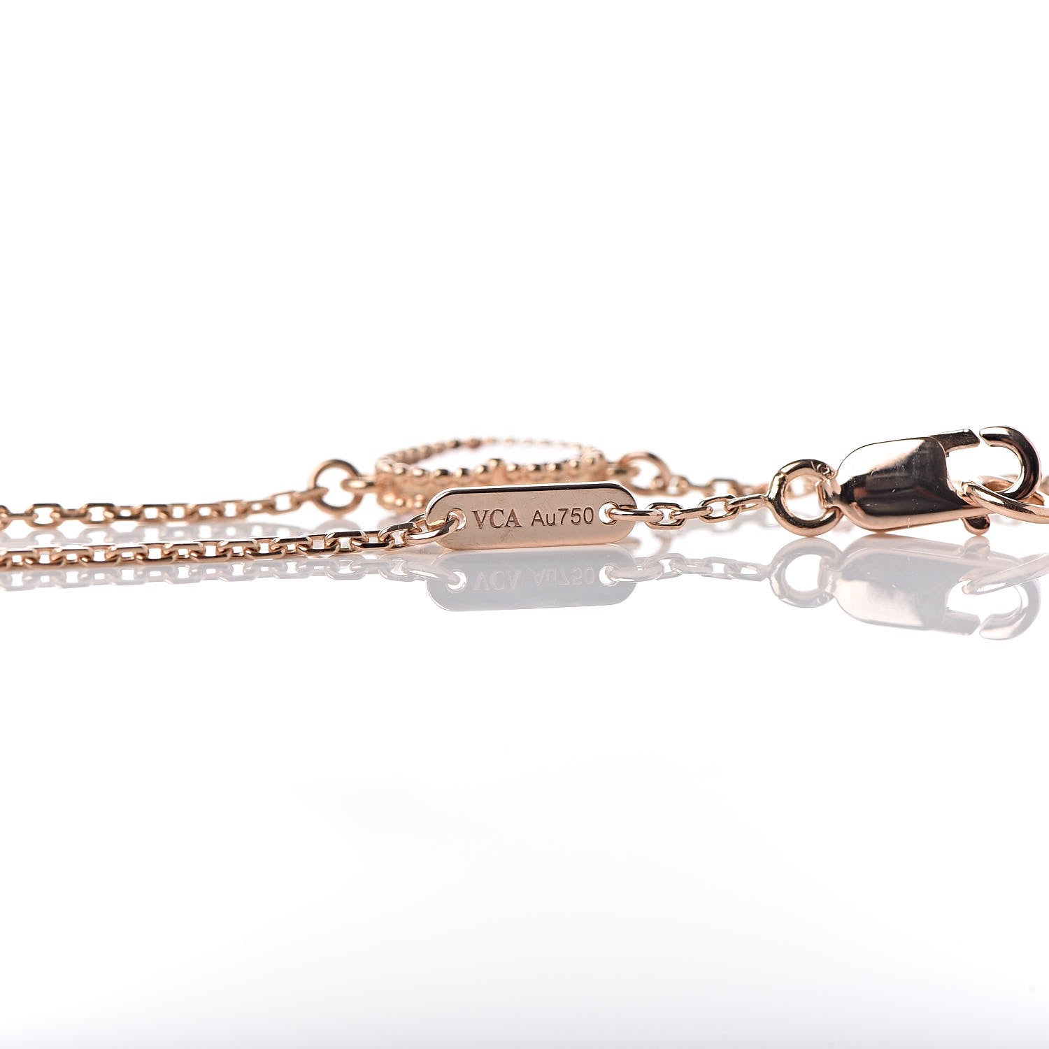 Van Cleef & Arpels 18K Rose Gold Carnelian Sweet Alhambra Heart Bracelet 5 of 7