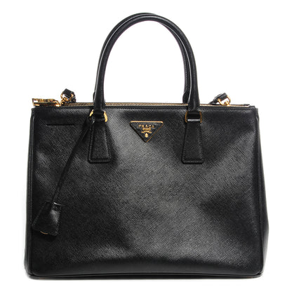Prada Saffiano Lux Large Double Zip Tote Nero Black 1 of 12