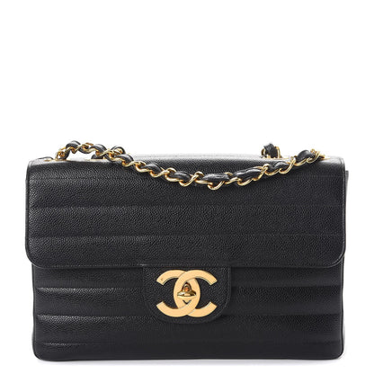 Chanel Caviar Horizontal Quilted Jumbo Single Flap Black 1 of 9