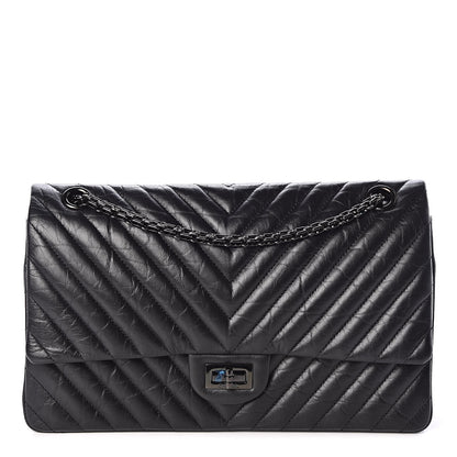 Chanel Aged Calfskin Chevron Quilted 2.55 Reissue 226 So Black 1 of 10