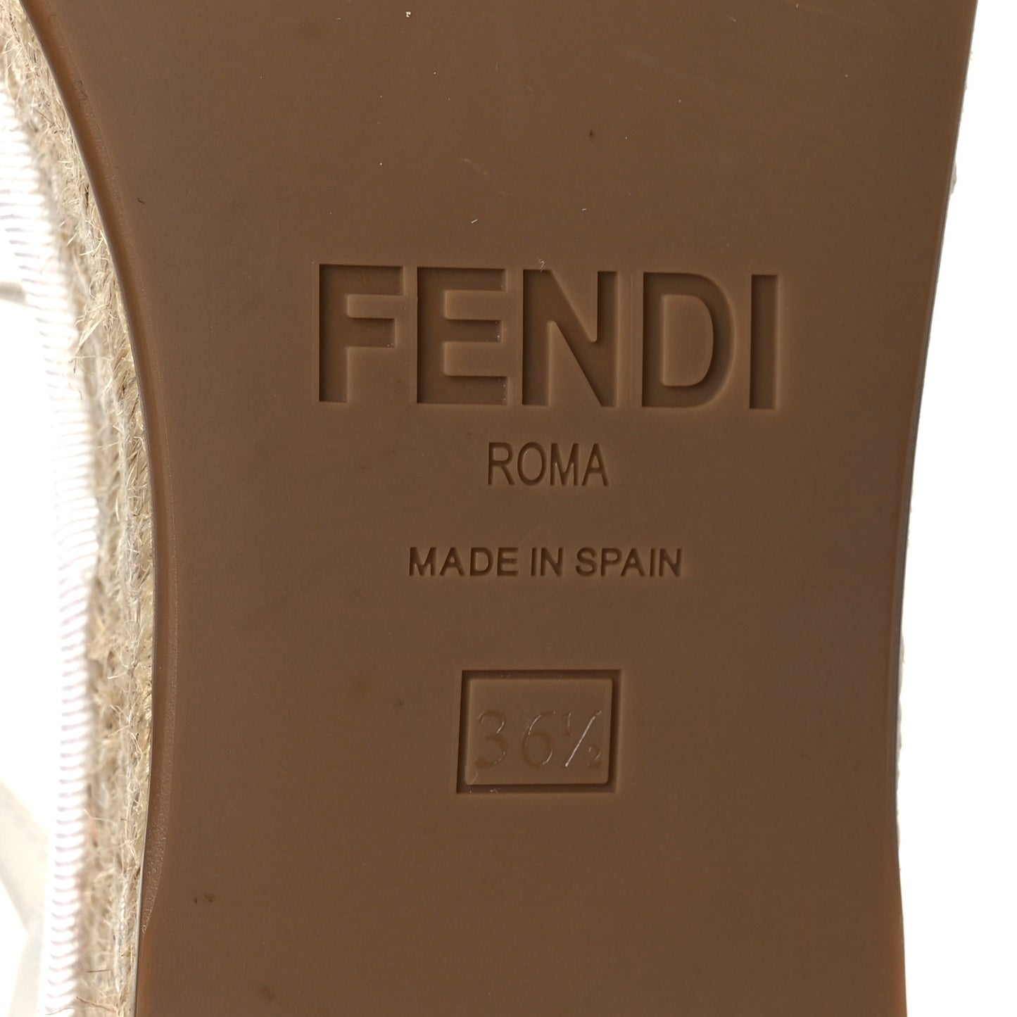 Nappa FF Embossed Espadrille Platform Sandals 36.5 Snow