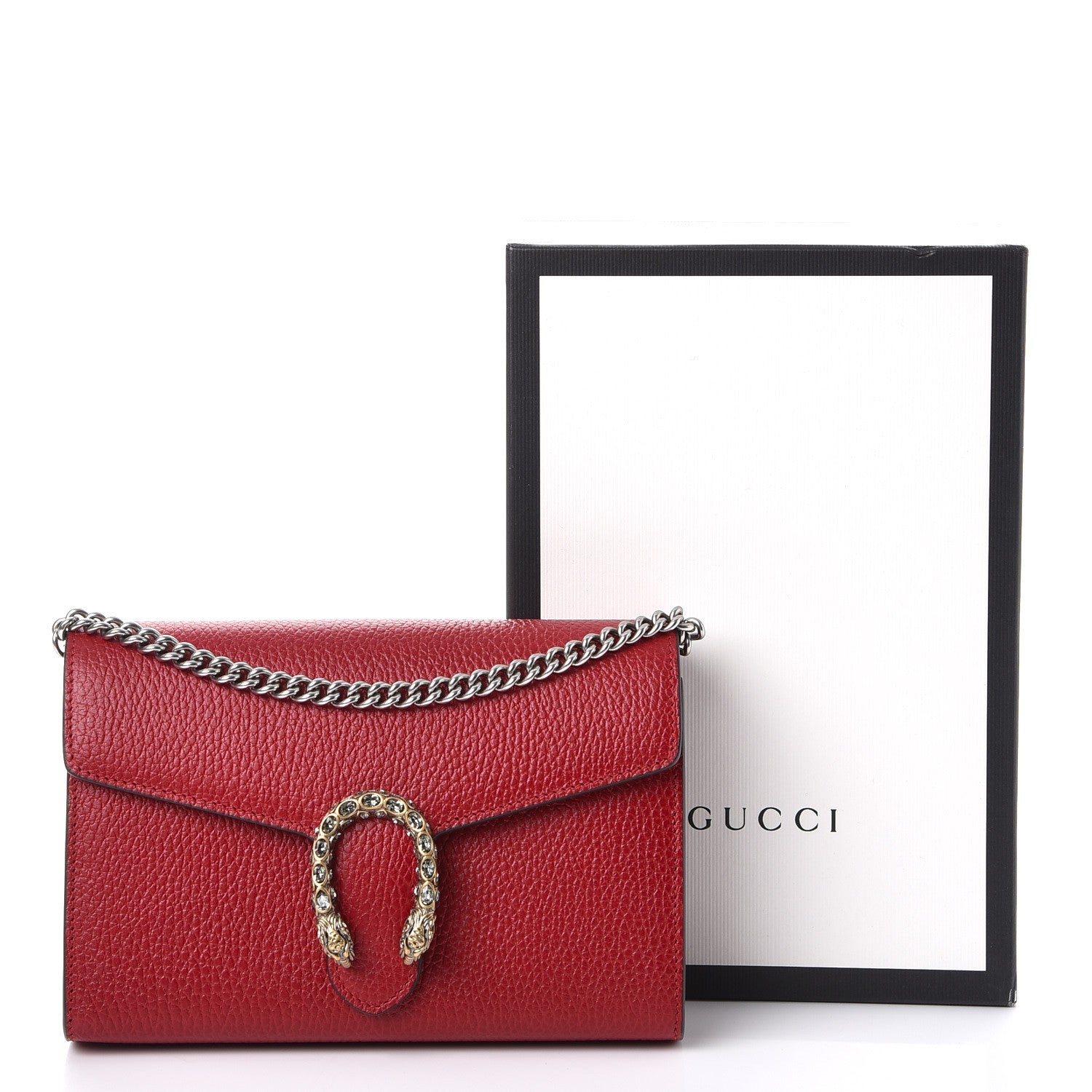 Gucci Calfskin Mini Dionysus Chain Wallet Hibiscus Red 8 of 8