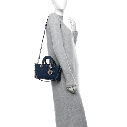 Christian Dior Lambskin Cannage Medium Lady D-Joy Blue 2 of 10
