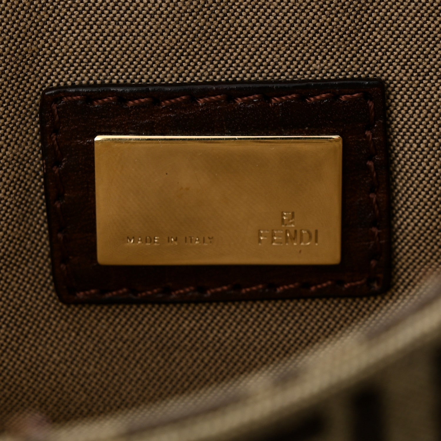 Fendi Zucchino Logo Shoulder Bag Tobacco 6 of 12