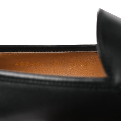 Gucci Betis Glamour Calfskin Womens Jordaan Loafers 38 Black 10 of 12
