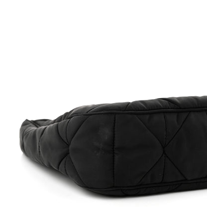 Prada Re-Nylon Triangle Padded Patchwork Shoulder Bag Black 9 of 10