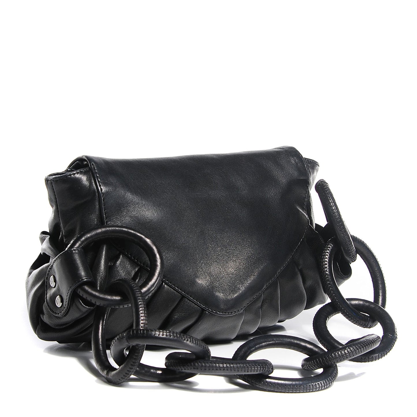 Lambskin Pleated CC Flap Bag Black