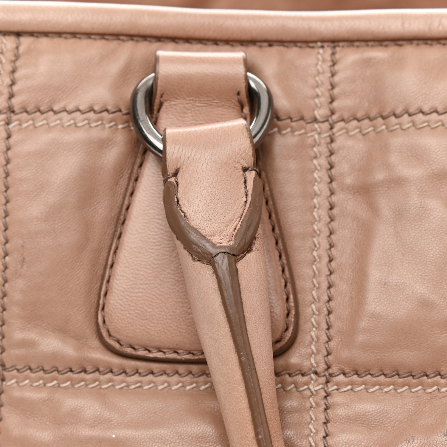Prada Nappa Antique Stitched Satchel Cammeo 20 of 25