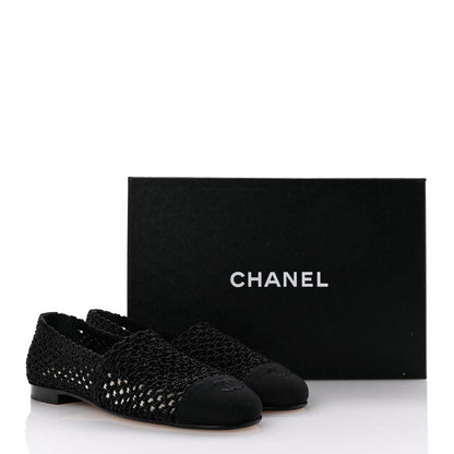 Chanel Knit Grosgrain Cap Toe CC Moccasin Loafers  36.5 Black 9 of 9
