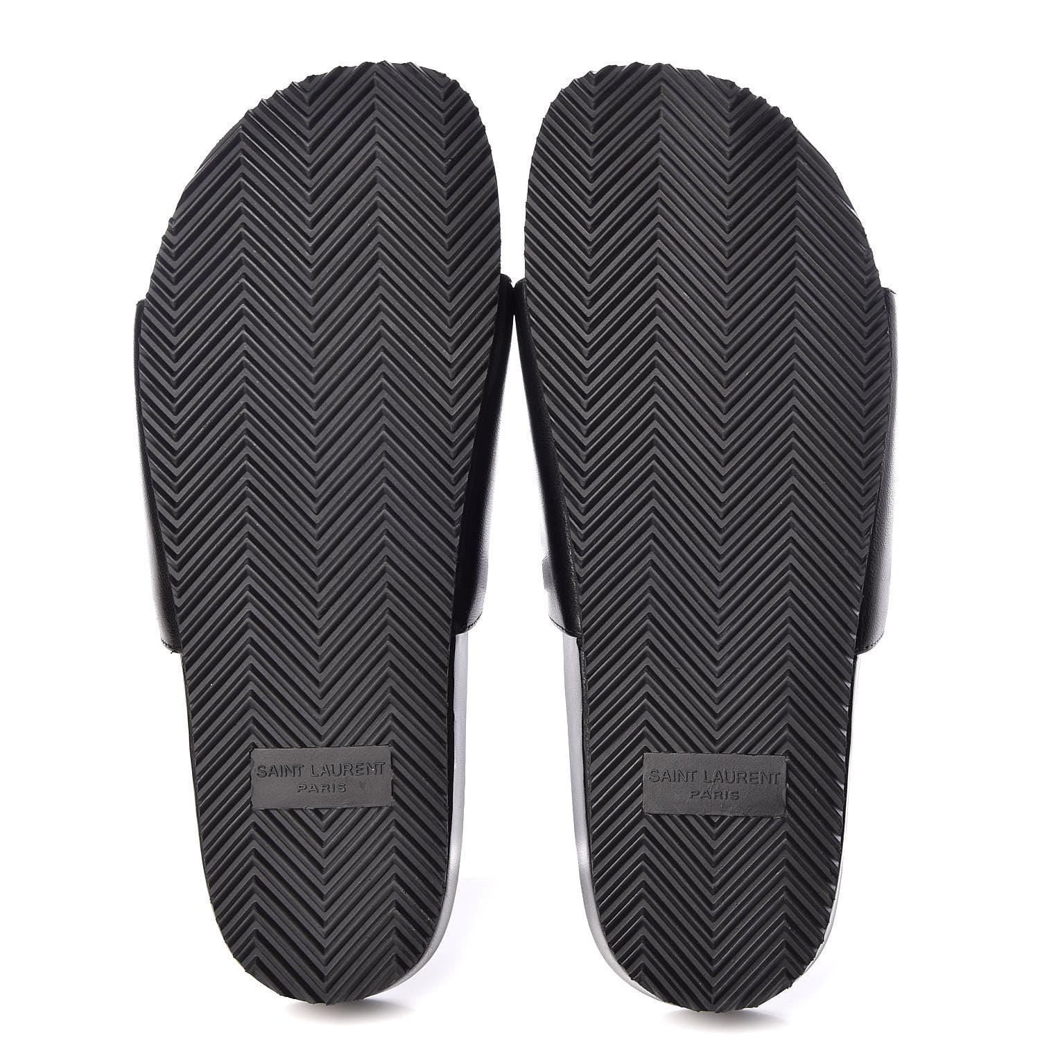 Saint Laurent Calfskin Monogram Joan Slide Sandals 35.5 Black 8 of 10