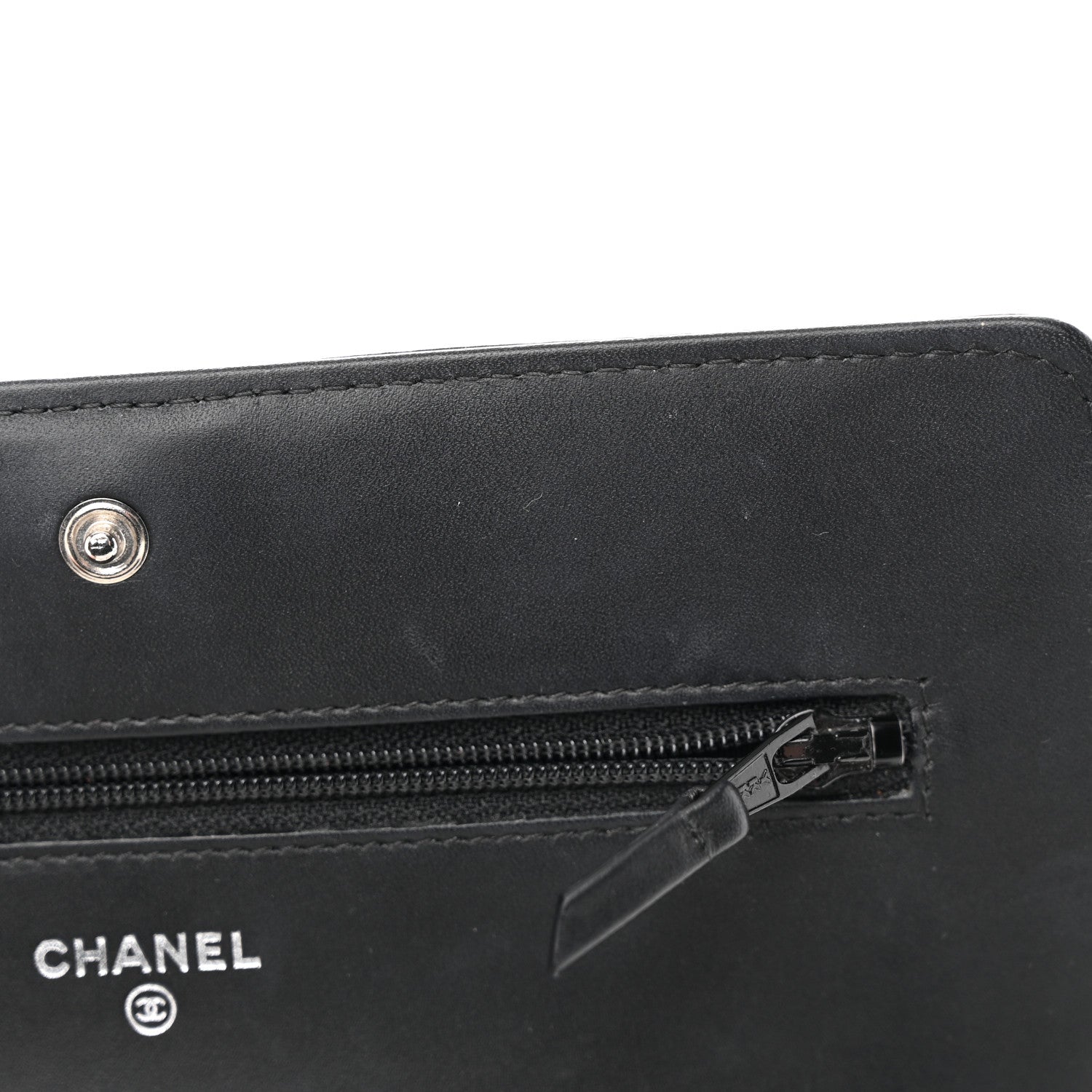 Chanel Shiny Aged Calfskin Quilted Boy Wallet On Chain WOC So Black 16 of 18