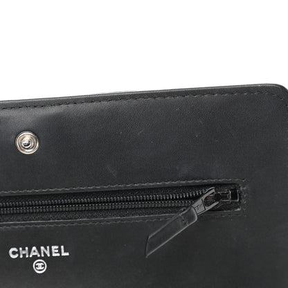 Chanel Shiny Aged Calfskin Quilted Boy Wallet On Chain WOC So Black 16 of 18