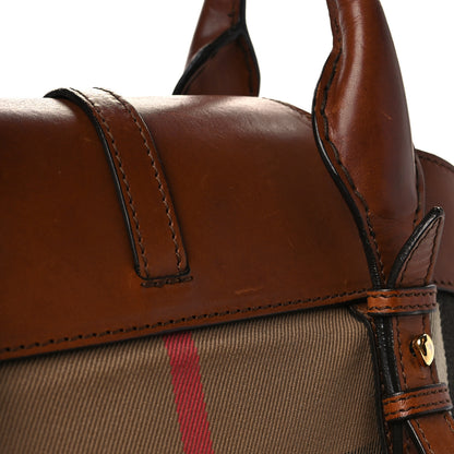 Burberry Calfskin House Check Satchel Tan 9 of 10
