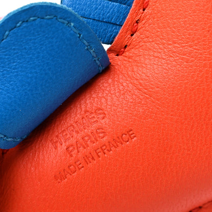Hermes Milo Lambskin Grigri Rodeo Horse Bag Charm PM Orange Poppy Bleu Zanzibar Rose Azalee 3 of 3
