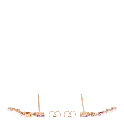 Suzanne Kalan 18K Rose Gold Diamond Sapphire Fireworks Rainbow Linear Drop Earrings 3 of 5