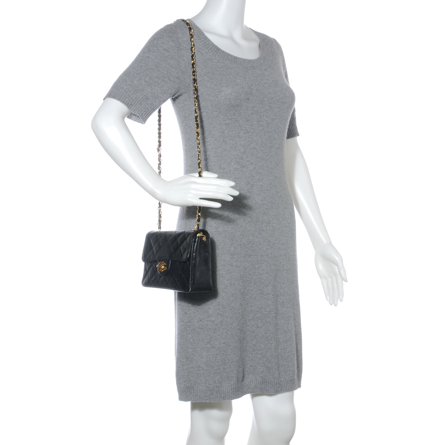 Lizard Mini Square Flap Black
