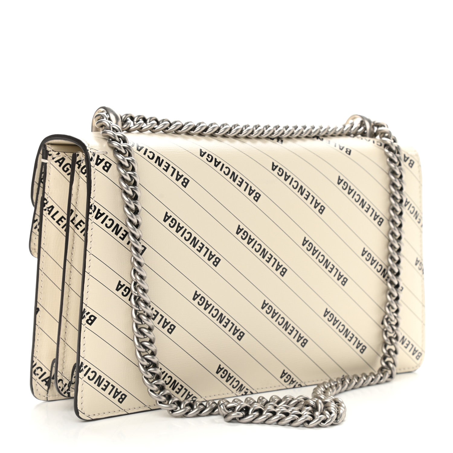 Gucci X BALENCIAGA Calfskin Logo Print Small Dionysus Shoulder Bag White 3 of 9