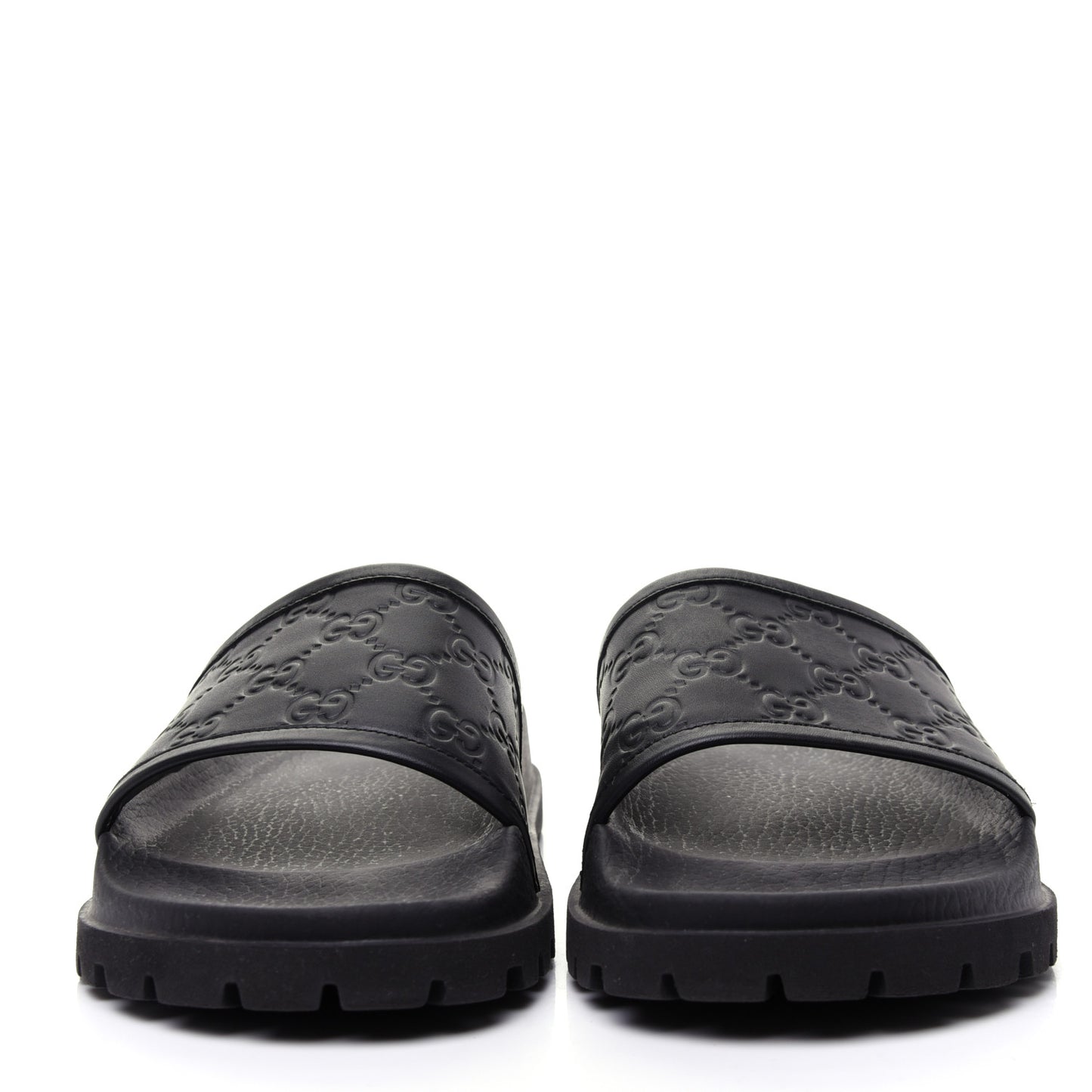 Guccissima Mens Lug Sole Slide Sandals 7 Black