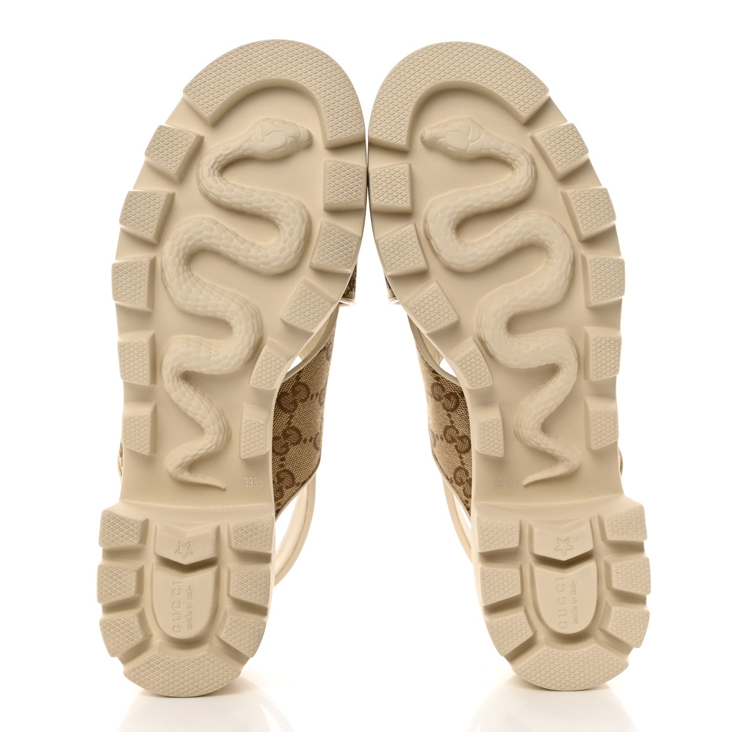 Gucci Monogram Granada Kid Trip 40/72mm Lug Sole Sandals 39.5 Beige Ebony Mystic White 5 of 9